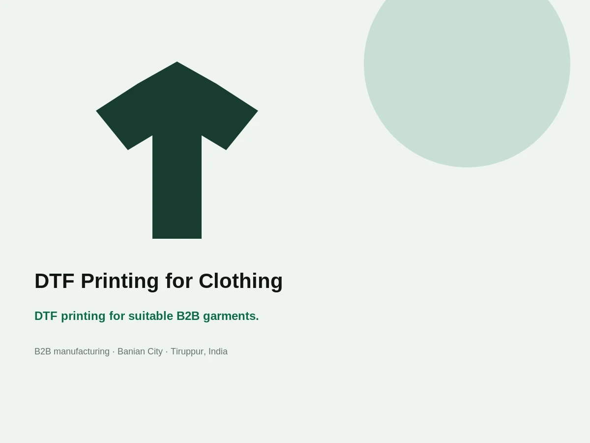Direct-to-film digital heat transfer printing on apparel panels in Tiruppur