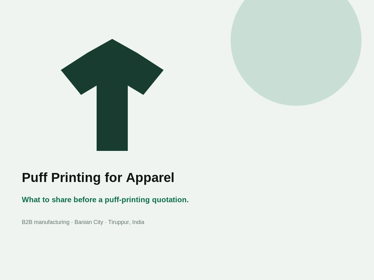 Puff Printing for Apparel