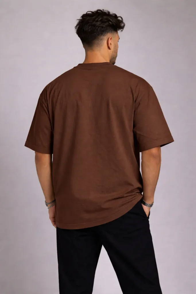 Oversized coffee brown t-shirt back side