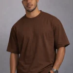 Oversized coffee brown t-shirt 240 GSM front view