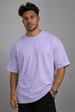 Oversized Unisex T-Shirt 240 GSM | 100% Cotton French Terry – Lavender