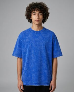 Acid Wash Oversized T-Shirt – Royal blue